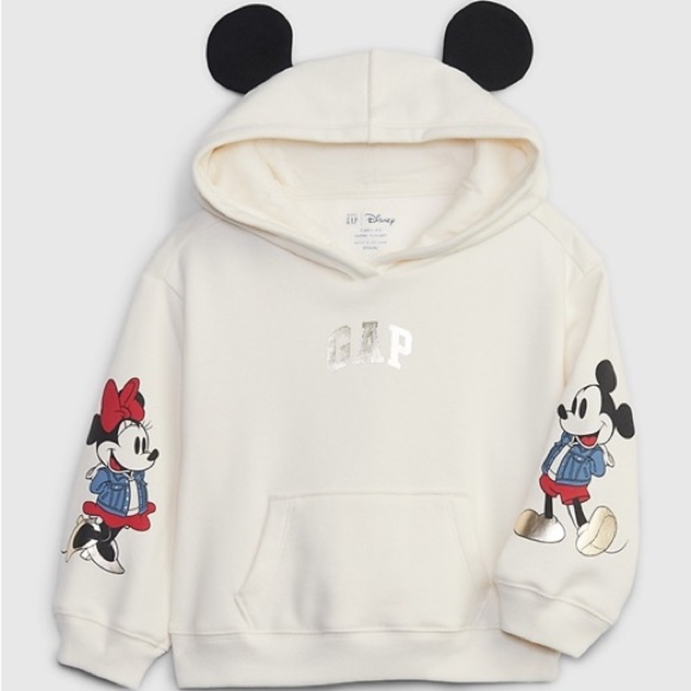 Disney Cream Hoodie with Mickey and Minnie Ears